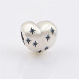 Star Heart Beads for Charms Bracelets Silver 925 Jewelry DIY Pave Stones