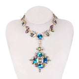 Geometric Crystal Choker Necklace for Women