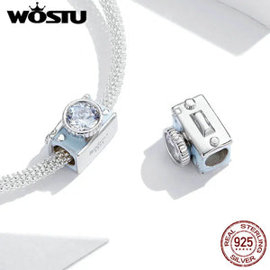 Wostu 925 Sterling Silver Camera Charm for Bracelet