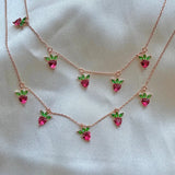 18k Plated Fruits Charm Choker Necklaces For Women