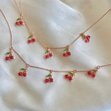 18k Plated Fruits Charm Choker Necklaces For Women