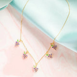18k Plated Fruits Charm Choker Necklaces For Women