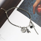 925 Silver Bracelet Retro Bear Tag Wild Fashionable Hand Jewelry
