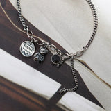 925 Silver Bracelet Retro Bear Tag Wild Fashionable Hand Jewelry
