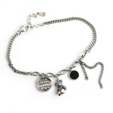 925 Silver Bracelet Retro Bear Tag Wild Fashionable Hand Jewelry