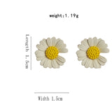 Summer Japanese Style Daisy Clip On Earrings for Women Lady