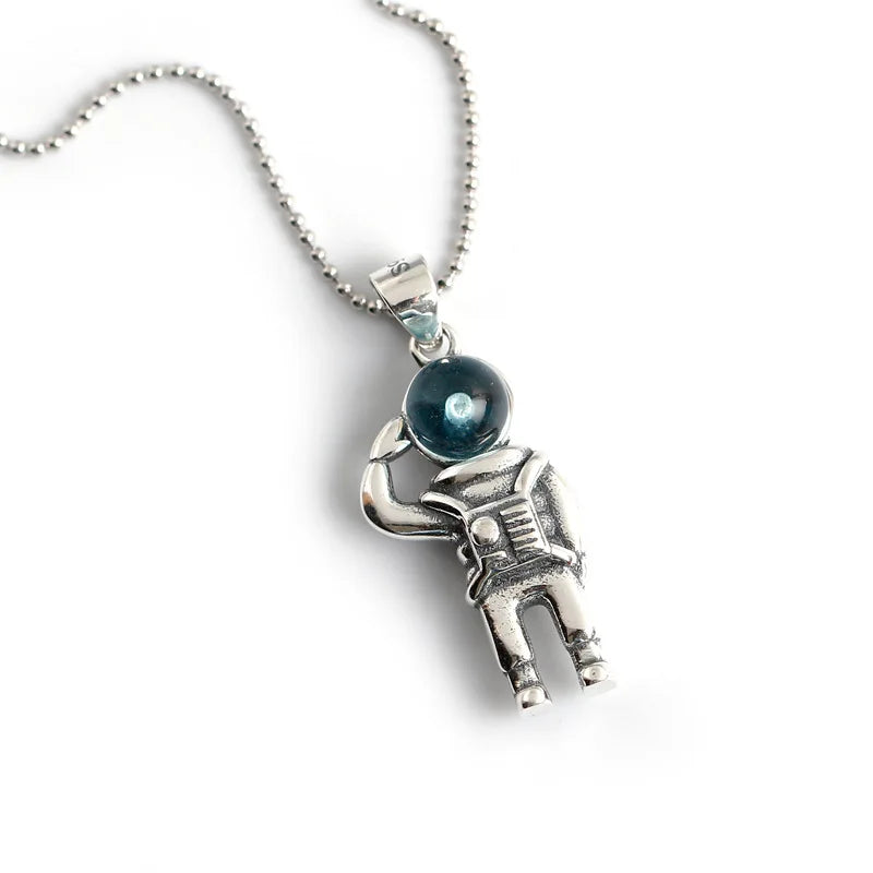 Astronaut Pendant Necklace Retro Hip Hop Style Unisex