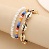 Summer Sea Shell Pearl Bracelets Bohemian Beach Colorful Beads