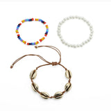 Summer Sea Shell Pearl Bracelets Bohemian Beach Colorful Beads