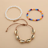 Summer Sea Shell Pearl Bracelets Bohemian Beach Colorful Beads