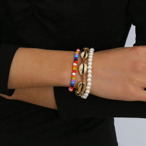 Summer Sea Shell Pearl Bracelets Bohemian Beach Colorful Beads
