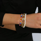 Summer Sea Shell Pearl Bracelets Bohemian Beach Colorful Beads