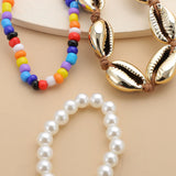 Summer Sea Shell Pearl Bracelets Bohemian Beach Colorful Beads