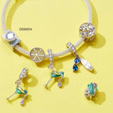 Cocktail Pendant Charm for Snake Bracelet 925 Sterling Silver DIY Jewelry