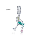 Cocktail Pendant Charm for Snake Bracelet 925 Sterling Silver DIY Jewelry