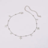 Women's Clover Tassel Ankle Bracelet Zircon Foot Chain
