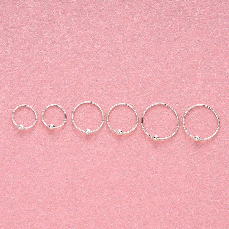 925 Sterling Silver Joker Hoop Nose Ring Small Pure Fresh Jewelry