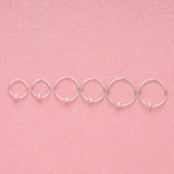 925 Sterling Silver Joker Hoop Nose Ring Small Pure Fresh Jewelry