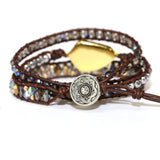 Wrap Bracelets Plating Rhinestone Leather Bracelet Fancy Femme Boho Couples