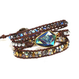 Wrap Bracelets Plating Rhinestone Leather Bracelet Fancy Femme Boho Couples