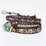 Wrap Bracelets Plating Rhinestone Leather Bracelet Fancy Femme Boho Couples