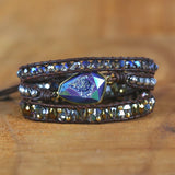 Wrap Bracelets Plating Rhinestone Leather Bracelet Fancy Femme Boho Couples