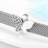 925 Silver Butterfly Heart Clip Beads for Bracelet Charms