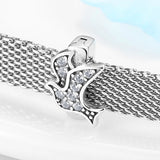 925 Silver Butterfly Heart Clip Beads for Bracelet Charms