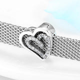 925 Silver Butterfly Heart Clip Beads for Bracelet Charms