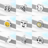 925 Silver Butterfly Heart Clip Beads for Bracelet Charms