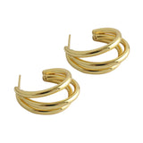 925 Silver Geometric Circle Stud Earrings