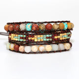 Glass Beads Weaving Wrap Bracelet Boho Jewelry