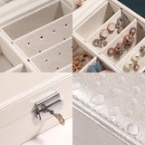 Portable Jewelry Box Leather Storage Organizer Display Travel Jewelry Case