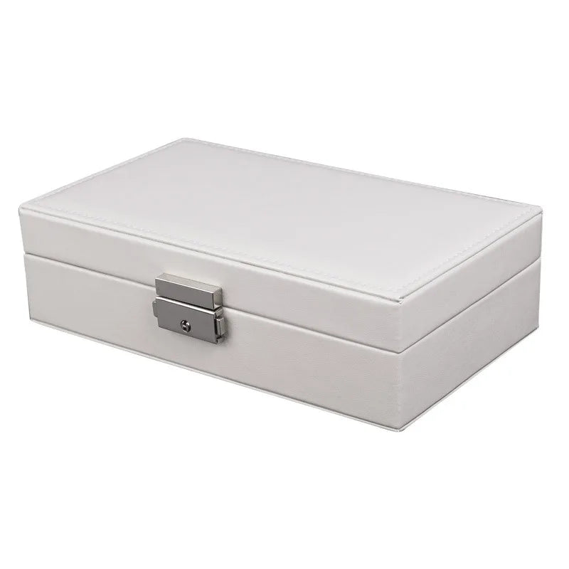 Portable Jewelry Box Leather Storage Organizer Display Travel Jewelry Case