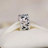 925 Sterling Silver Heart Spacer Charms for Bracelets DIY