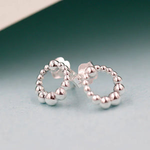 925 Silver Circle Stud Earrings Women