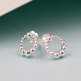 925 Silver Circle Stud Earrings Women