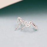 925 Silver Circle Stud Earrings Women