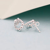 925 Silver Circle Stud Earrings Women