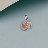 925 Sterling Silver Freehand Heart Dangle Charm for Bracelets DIY Jewelry