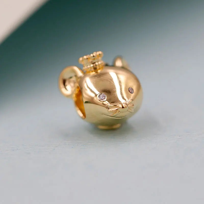S925 Sterling Silver Rat Charm for Bracelets DIY