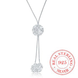 Vintage 925 Sterling Silver 3 Rose Flower Charm Pendant Necklace