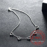 Vintage 925 Sterling Silver Love Heart Charm Pendant Necklace for Women