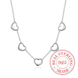 Vintage 925 Sterling Silver Love Heart Charm Pendant Necklace for Women
