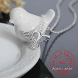 Vintage Angel Wing Pendant Necklace 925 Sterling Silver Jewelry