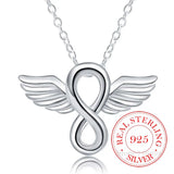 Vintage Angel Wing Pendant Necklace 925 Sterling Silver Jewelry