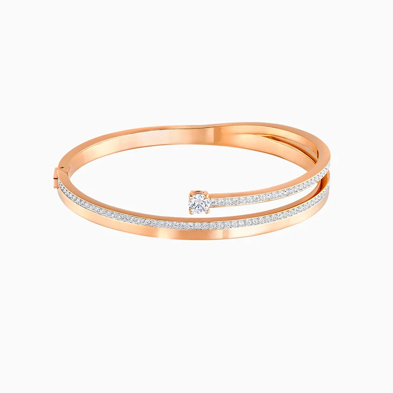 Vintage Crystal Rose Bracelet Bangles Women