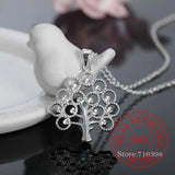 Vintage Crystal Christmas Tree Pendant Necklace 925 Sterling Silver