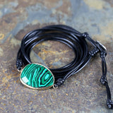Wax Rope Wrap Bracelet Malachite Charm Boho Friendship Unique Bracelet