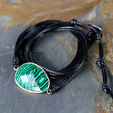 Wax Rope Wrap Bracelet Malachite Charm Boho Friendship Unique Bracelet